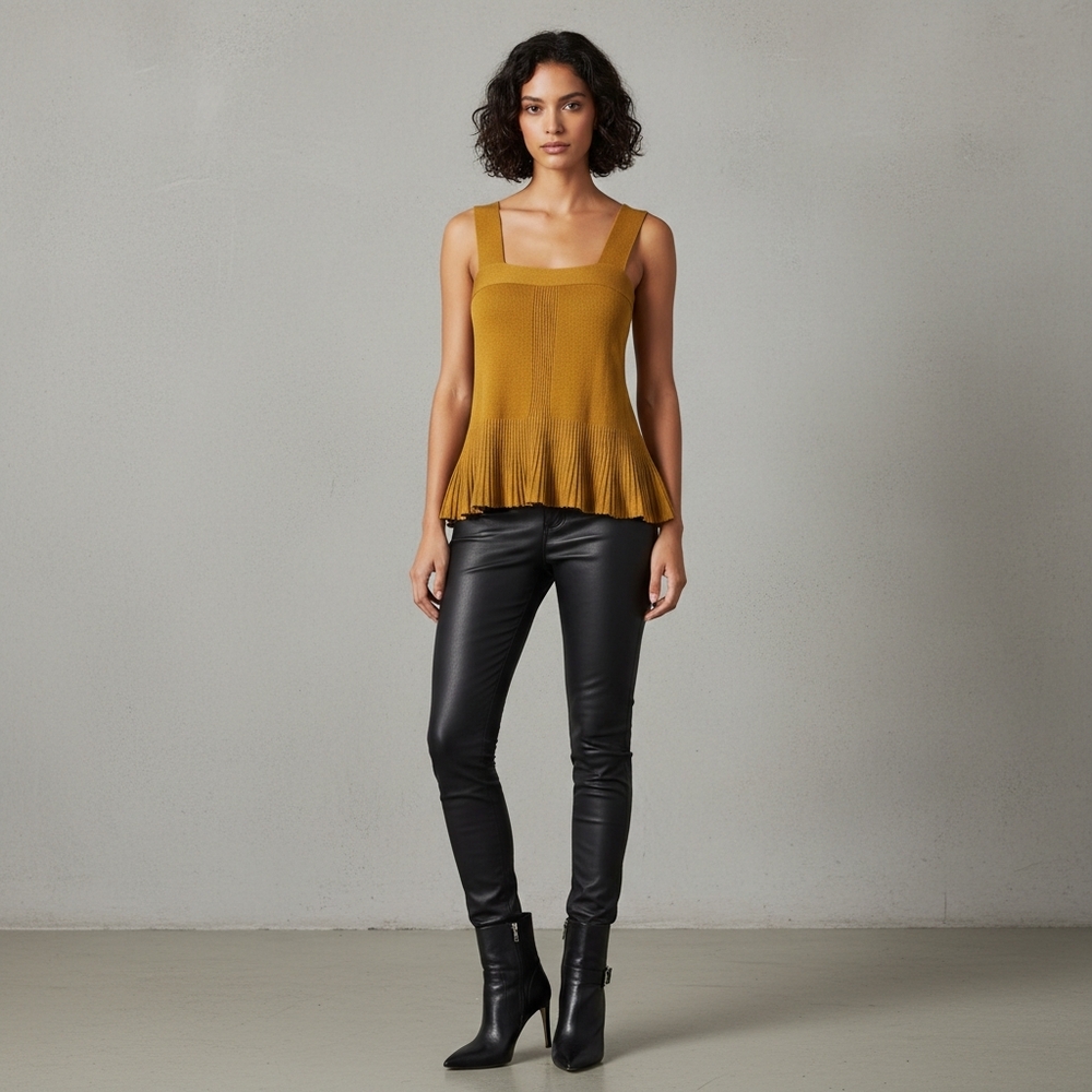 Anthropologie Yellow Knit Tank Top Sleeveless Small - Picture 8 of 8
